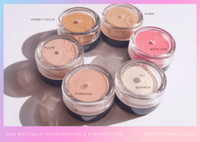 silk naturals mineral makeup swatches and review, silk naturals haul, mineral blush, mineral highlighter, Tart Light, Wish You Were Here, Ozone, Sweetie, Heavenly, Global, Envious, Charming, Babydoll, Glint (middle)