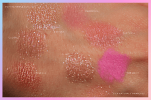 silk naturals mineral makeup swatches and review, silk naturals haul, mineral blush, mineral highlighter, silk naturals envious swatch